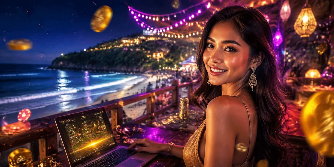 Ilustrasi aktivitas taruhan di kasino pantai eksotis